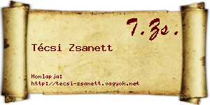 Técsi Zsanett névjegykártya