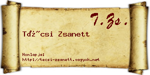 Técsi Zsanett névjegykártya