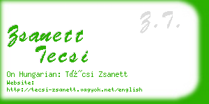 zsanett tecsi business card